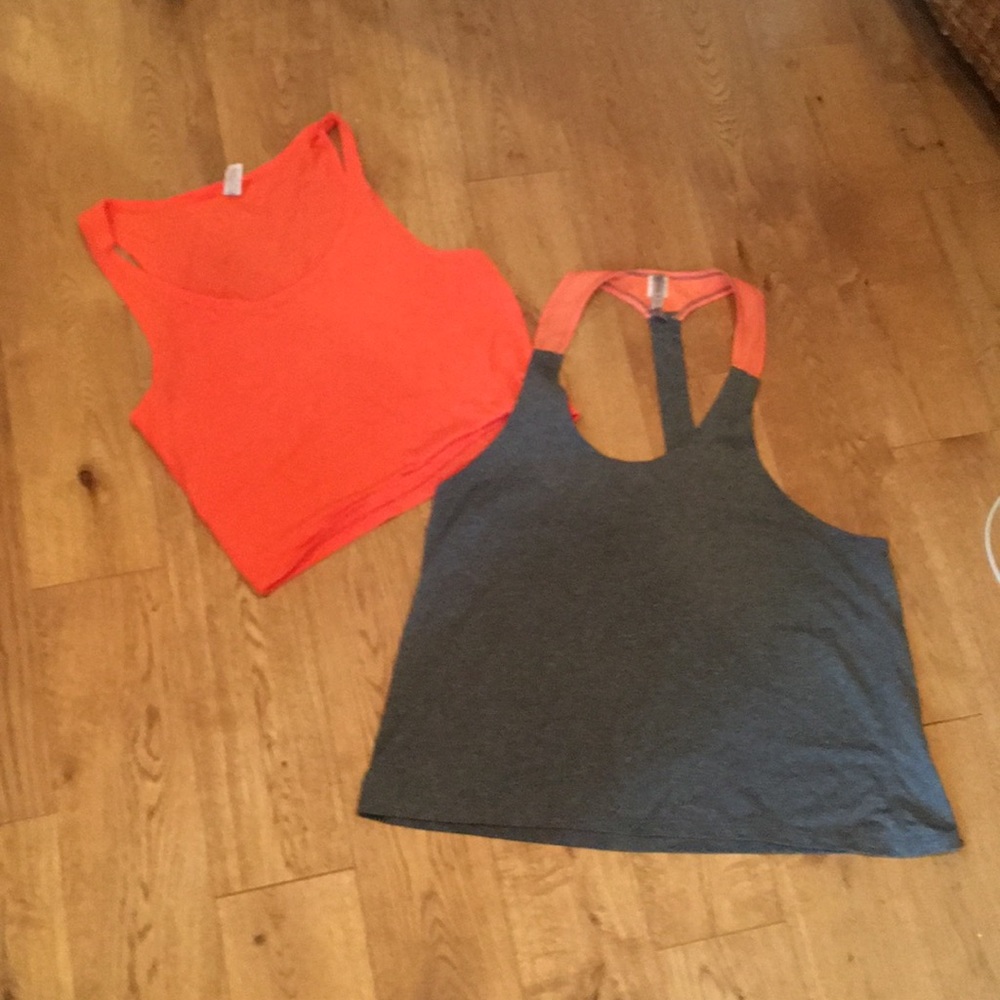 LOT 2 orange tangerine workout shirts